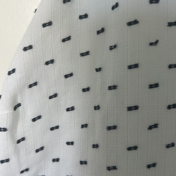 Mud Pie Bel Air Peplum Top with Navy Stitching - Sz Medium NWT - Picture 4 of 4